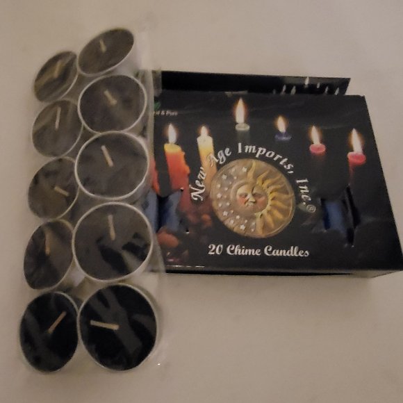 20 Blue Chime Candles and 10 Black Tea Light Candles - Picture 3 of 3